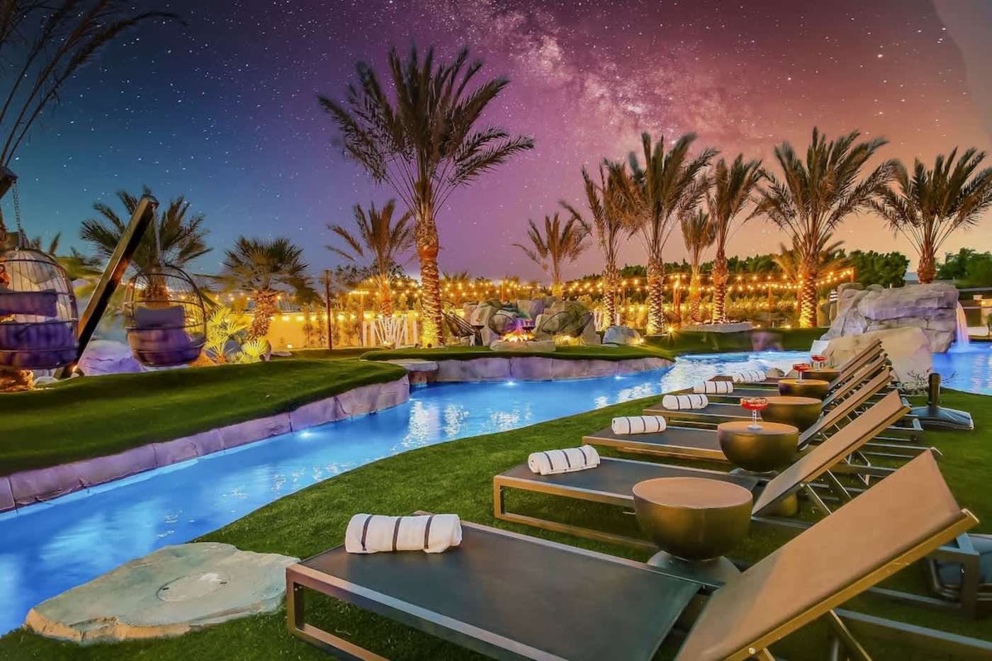 Loungers by the lazy river